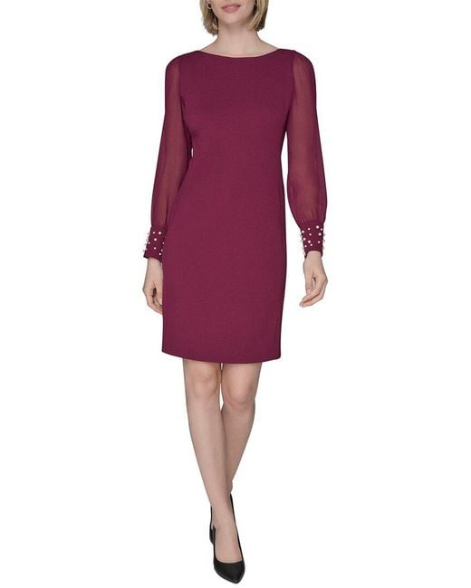 Karl Lagerfeld Purple Scuba Sheath Dress