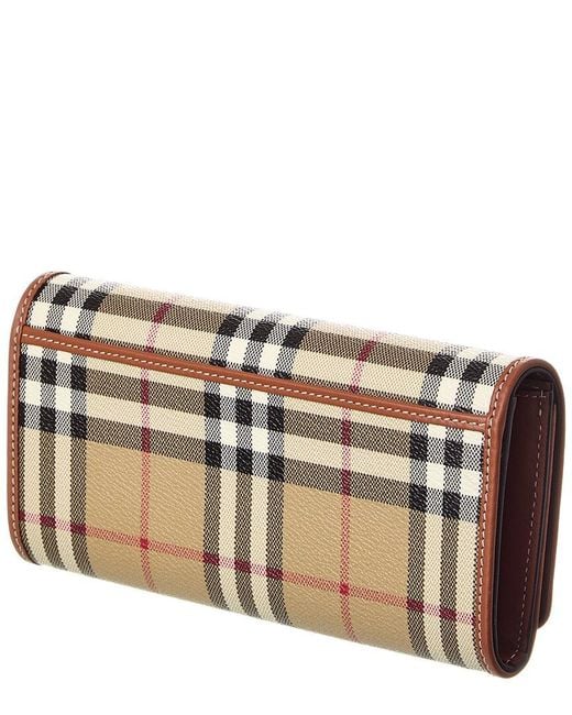 Burberry Natural Check E-Canvas & Leather Wallet