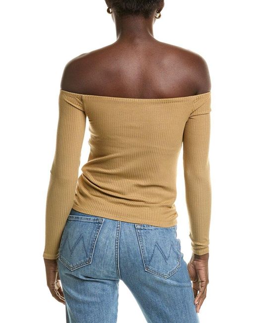 Enza Costa Blue Off-The-Shoulder Shirt