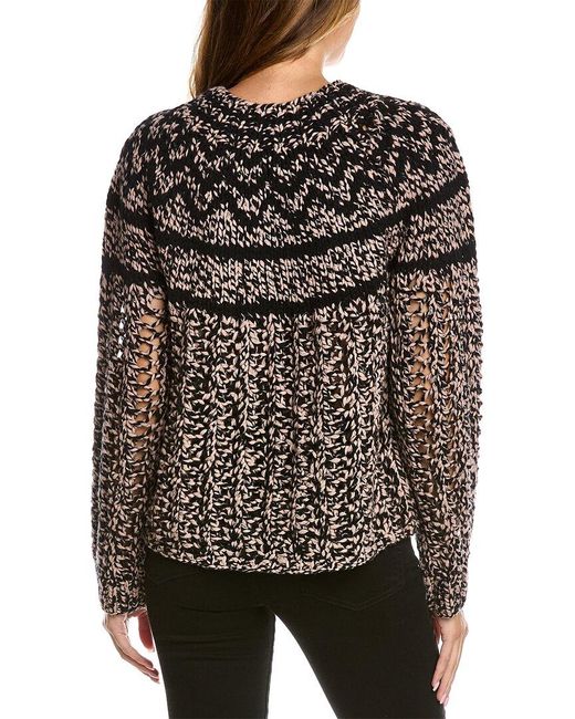 Theory Black Chevron Wool & Cashmere-blend Sweater