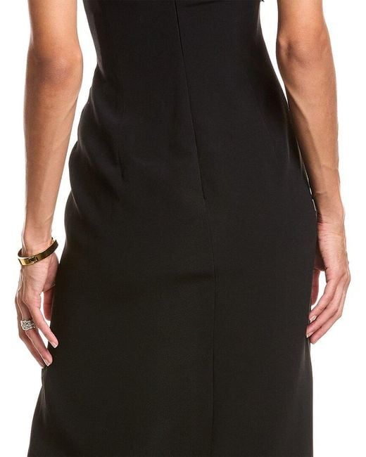 Roberto Cavalli Black Embellished Silk-trim Gown