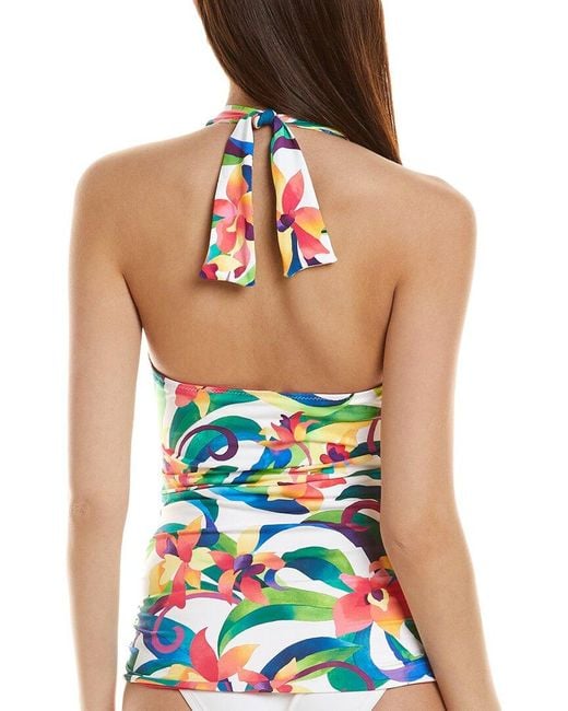 Tommy Bahama Blue Tropical Blooms Reversible Tankini Top