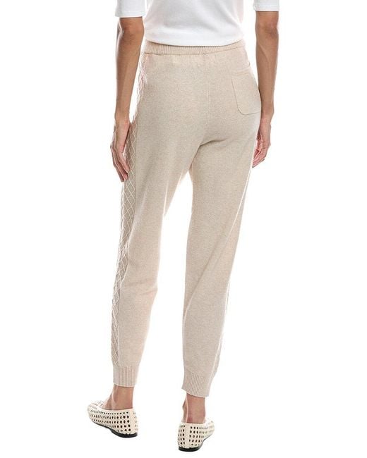 Brodie Cashmere Natural Lucy Cable Cashmere Jogger