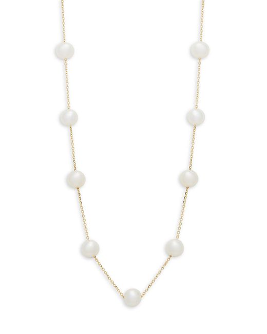 Effy White 14k Yellow Gold & 5mm Freshwater Pearl Necklace
