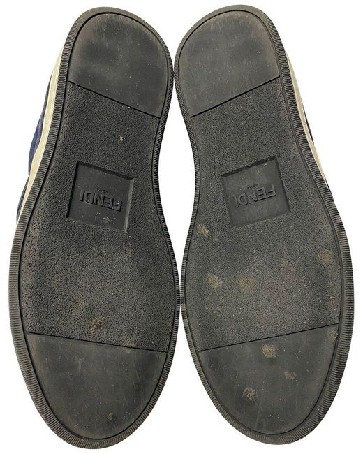 Fendi Blue Suede Monster 3d Eyes Slip-on Sneaker (authentic Pre-loved)
