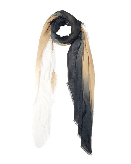 Blue Pacific Blue Vintage Dip-Dye Ombre Cashmere-Blend Scarf