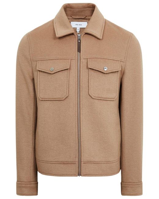Reiss Brown Peridoe Wool-blend Jacket for men