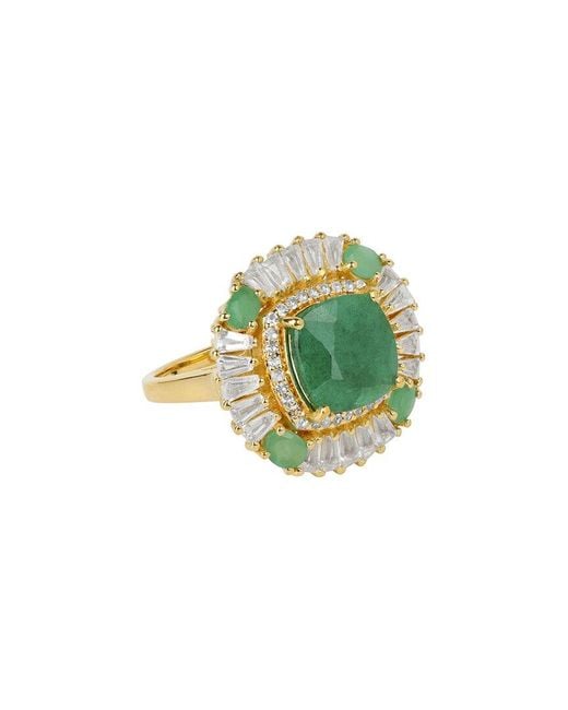TIRAMISU Green Gold Over Silver 6.38 Ct. Tw. Gemstone Ring