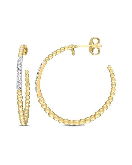 Rina Limor Metallic 14k 0.21 Ct. Tw. Diamond Open Hoops