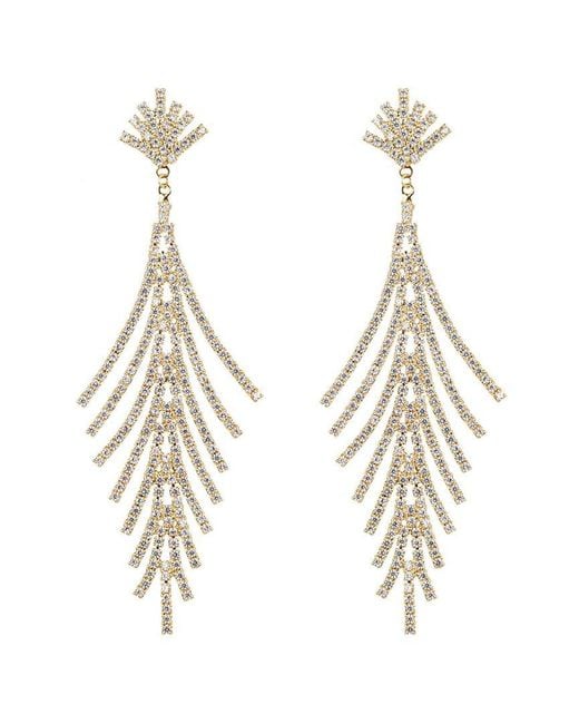 Eye Candy LA Metallic Cynthia Cz Fringe Earrings