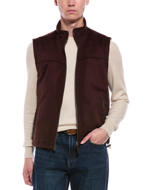 Isaia Brown Cashmere Vest for men