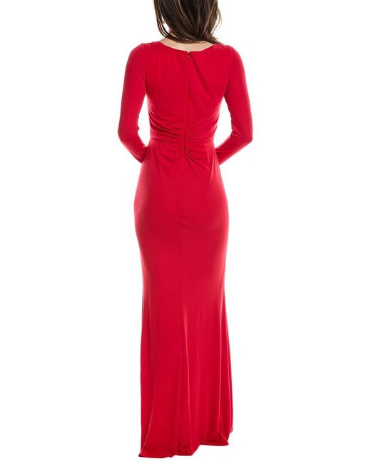 Marchesa Red Jersey Drape Gown
