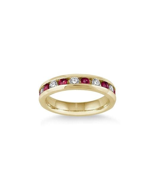 Gem Spark White 14k 1.18 Ct. Tw. Diamond & Ruby Ring