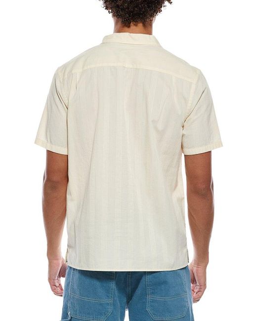 Vince White Union Stripe Loop Collar Shirt for men