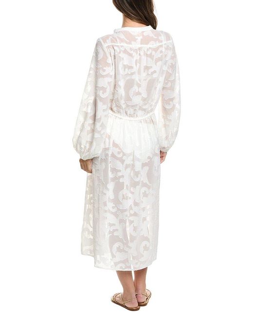 MILLY White Scroll Burnout Dress