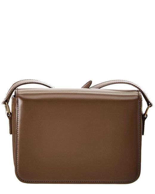 Celine Teen Triomphe Leather Shoulder Bag in Brown | Lyst