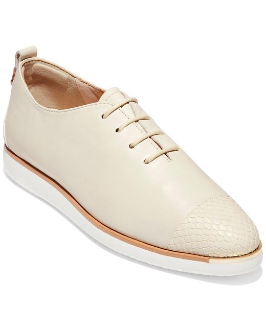 Cole Haan White Grand Ambition Lace-up Leather Oxford