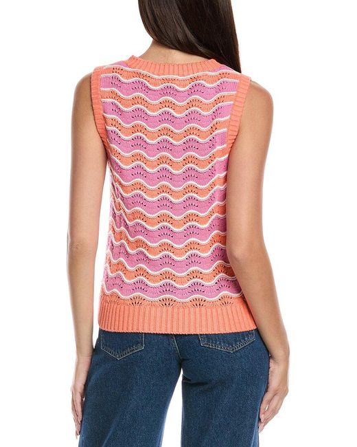 Isla Red Chloe Wave Stripe Vest