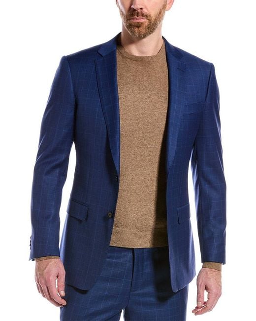 Class Roberto Cavalli 2pc Slim Fit Wool-blend Suit in Blue for Men | Lyst