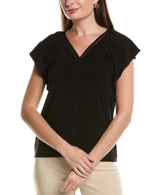 Anne Klein Black Harmony Knit Top