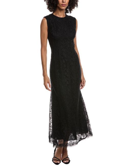 chinese dress ladies LELA ROSE Size S/M BLACK DRESS LACE LONG SLEEVES NO SLIP OR LINING  New to  You, Inc