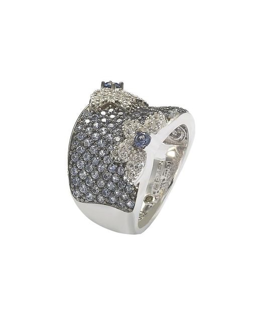 Suzy Levian Gray Silver 1.62 Ct. Tw. Sapphire Ring