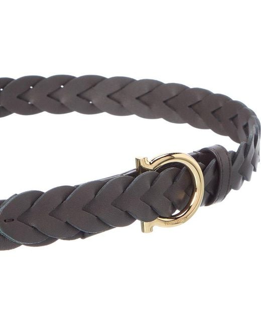 Ferragamo Brown Gancini Leather Belt