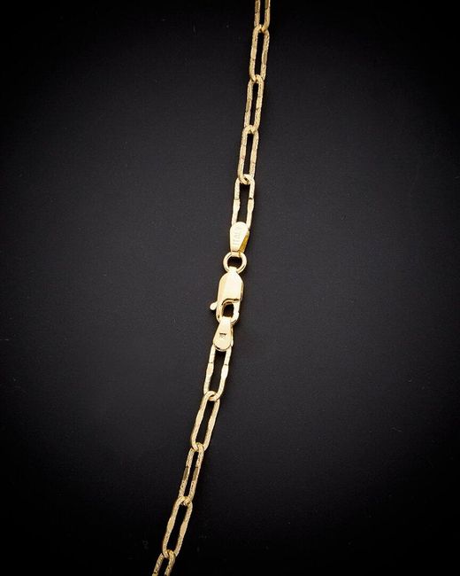 Italian Gold Black 14K Paperclip Chain Necklace
