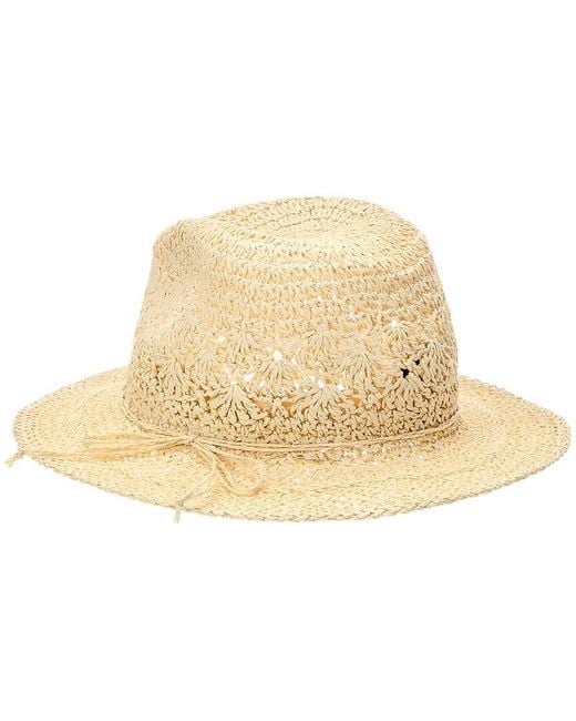 Bruno Magli Natural Crochet Raffia Rancher Hat