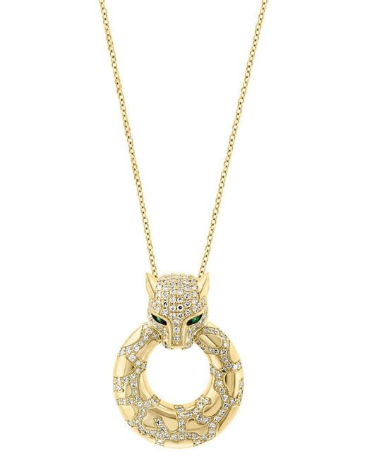 Effy Fine Jewelry Metallic 0.72 Ct. Tw. Diamond & Emerald Necklace