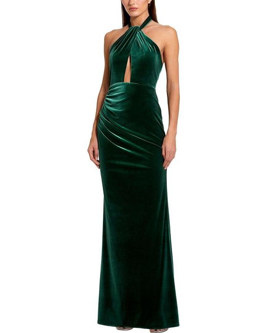 Mac Duggal Green Draped Gown