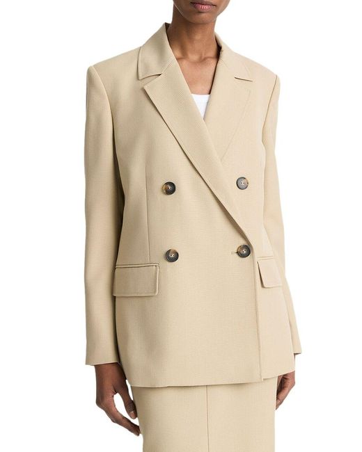 Vince Natural Tailored Canvas Wool-blend Blazer
