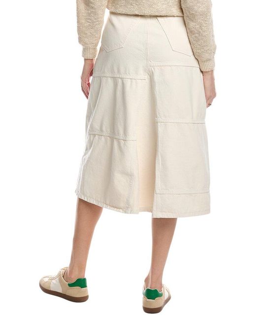 Re/done Natural Mid-Rise Seamed Skirt