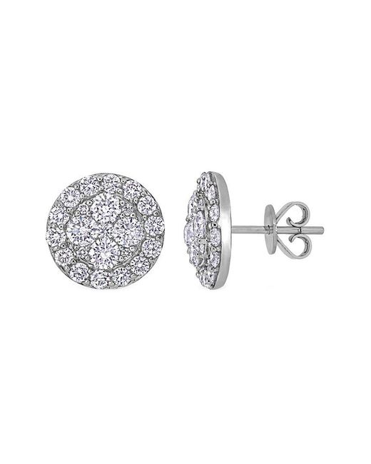 Rina Limor Metallic 14k 1.95 Ct. Tw. Diamond Cluster Disc Earrings