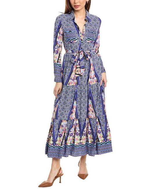 Gracia Blue Tiered Midi Dress