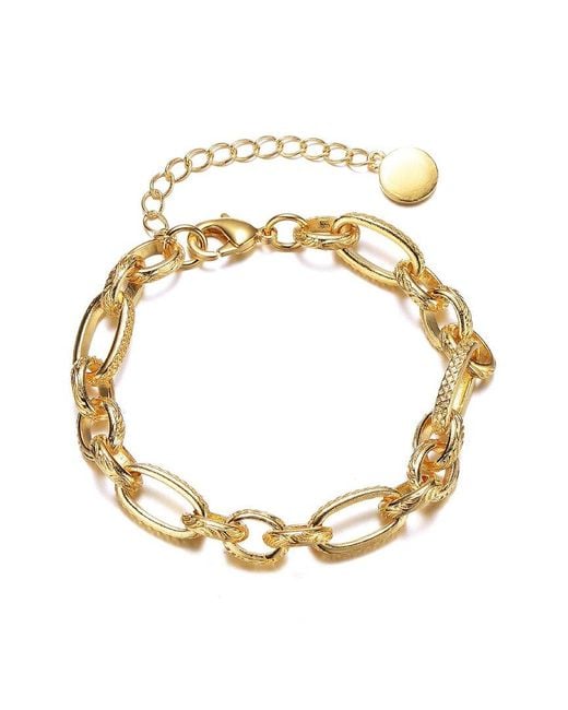Rachel Glauber Metallic 14k Plated Link Chain Bracelet