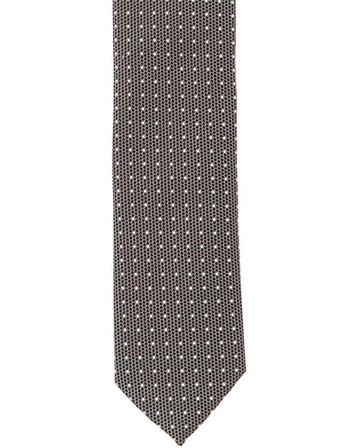 Boss Gray Black Dots Silk Tie for men
