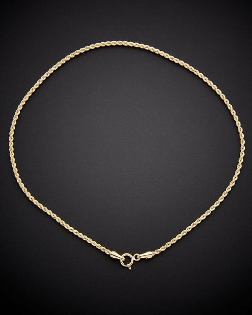 Italian Gold Black 14k Hollow Rope Anklet