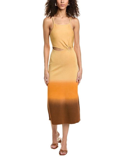 Sandro Natural O-ring Midi Dress