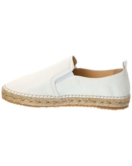 Jimmy Choo White Lichi Leather Espadrille