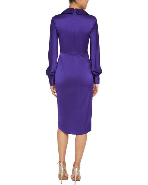 THEIA Purple Stephanie High-Low Dress
