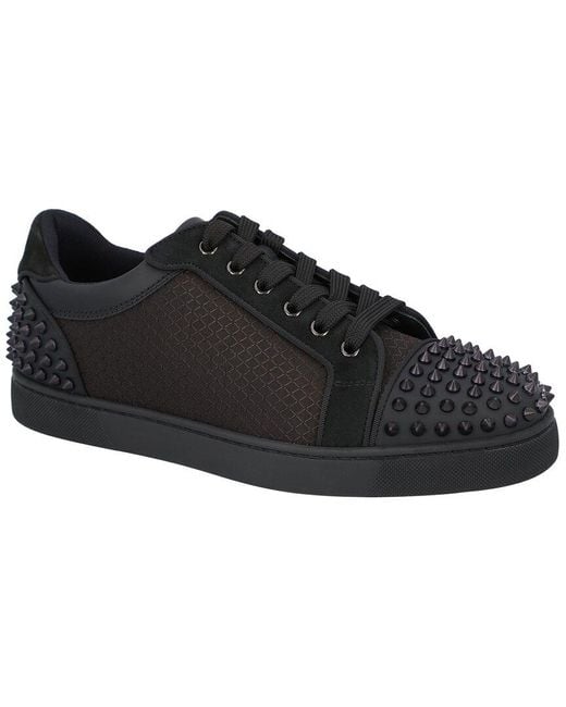 Christian Louboutin Seavaste 2 Orlato Leather And Woven Low top Trainers in Black for Men Lyst UK