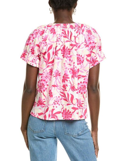 Nicole Miller Red Woven Shirt