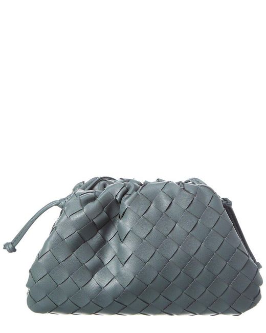 Tiffany & Fred Paris Gray Woven Leather Crossbody Bag