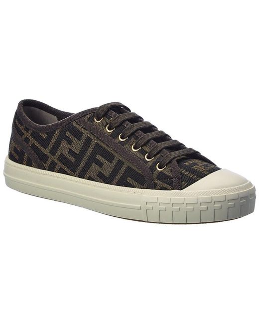 Fendi Black Follower Ff Canvas Sneaker