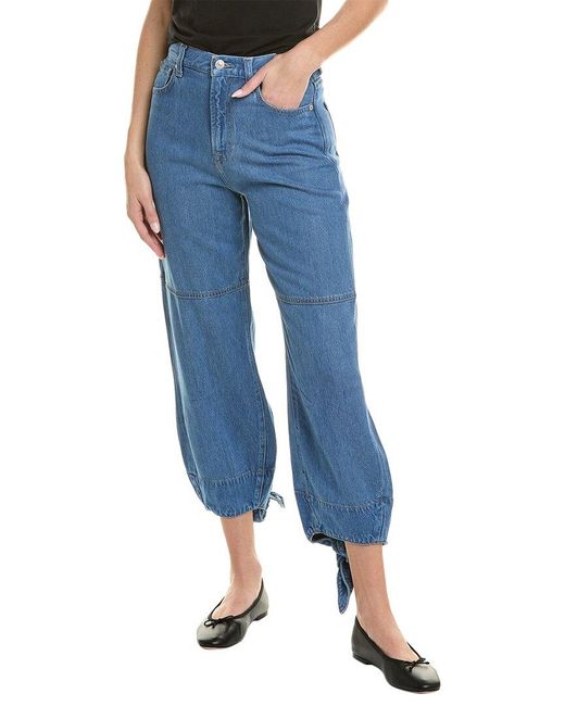 7 For All Mankind Blue Bow Tie Pant Tulip Jean