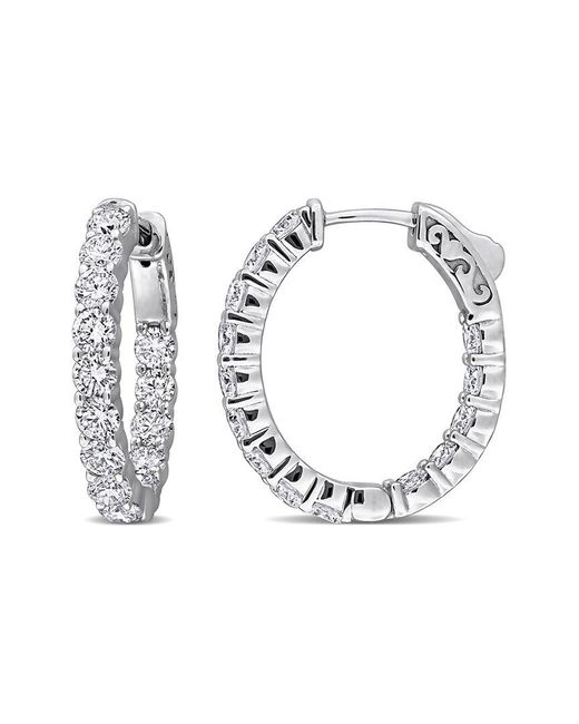 Lab Grown Diamonds Metallic Created Forever 14K 3.08 Ct. Tw. Lab-Grown Diamond Hoop Earrings