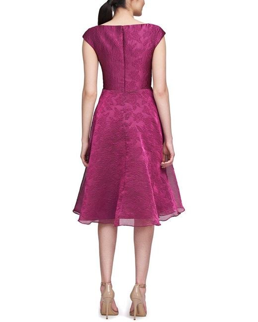 THEIA Purple Kit Bateau Neck Cocktail Dress