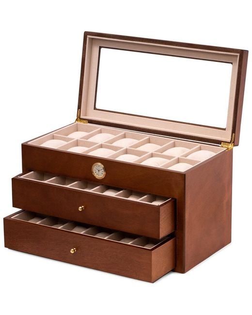 Bey-berk Brown 36-watch Storage Case