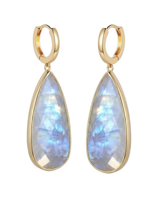 Liv Oliver Blue 18K Plated 75.00 Ct. Tw. Moonstone Earrings